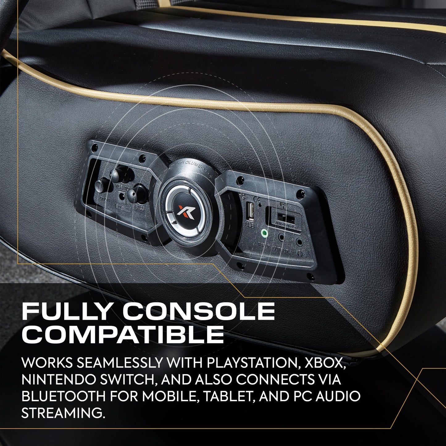 X-Rocker Torque Console Gaming Chair, 2.1 Stereo Audio Gaming Seat - Bluetooth Connectivity, Reactive Vibration, Foldable Base