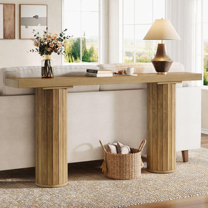 Tribesigns 160 cm Extra Long Console Table, Rectangular Foyer Table, Wooden Sofa Table Behind Couch, Farmhouse Wooden Entrance Table for Living Room