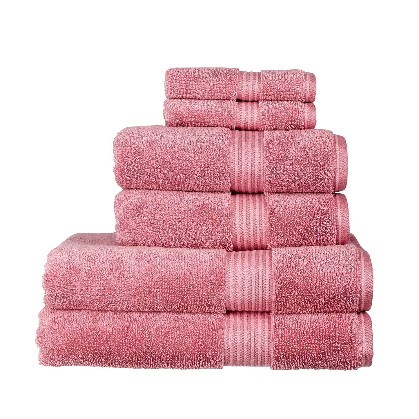Christy Supreme Hygro 6 Piece Towel Set | Blush Pink | 100% Luxury Supima Cotton | Ultra Soft | Super Absorbent | 650GSM | 2 Bath Towels 2 Hand Towels