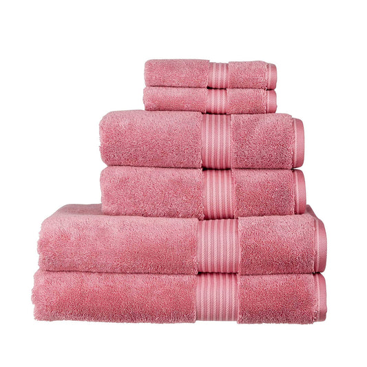 Christy Supreme Hygro 6 Piece Towel Set | Blush Pink | 100% Luxury Supima Cotton | Ultra Soft | Super Absorbent | 650GSM | 2 Bath Towels 2 Hand Towels