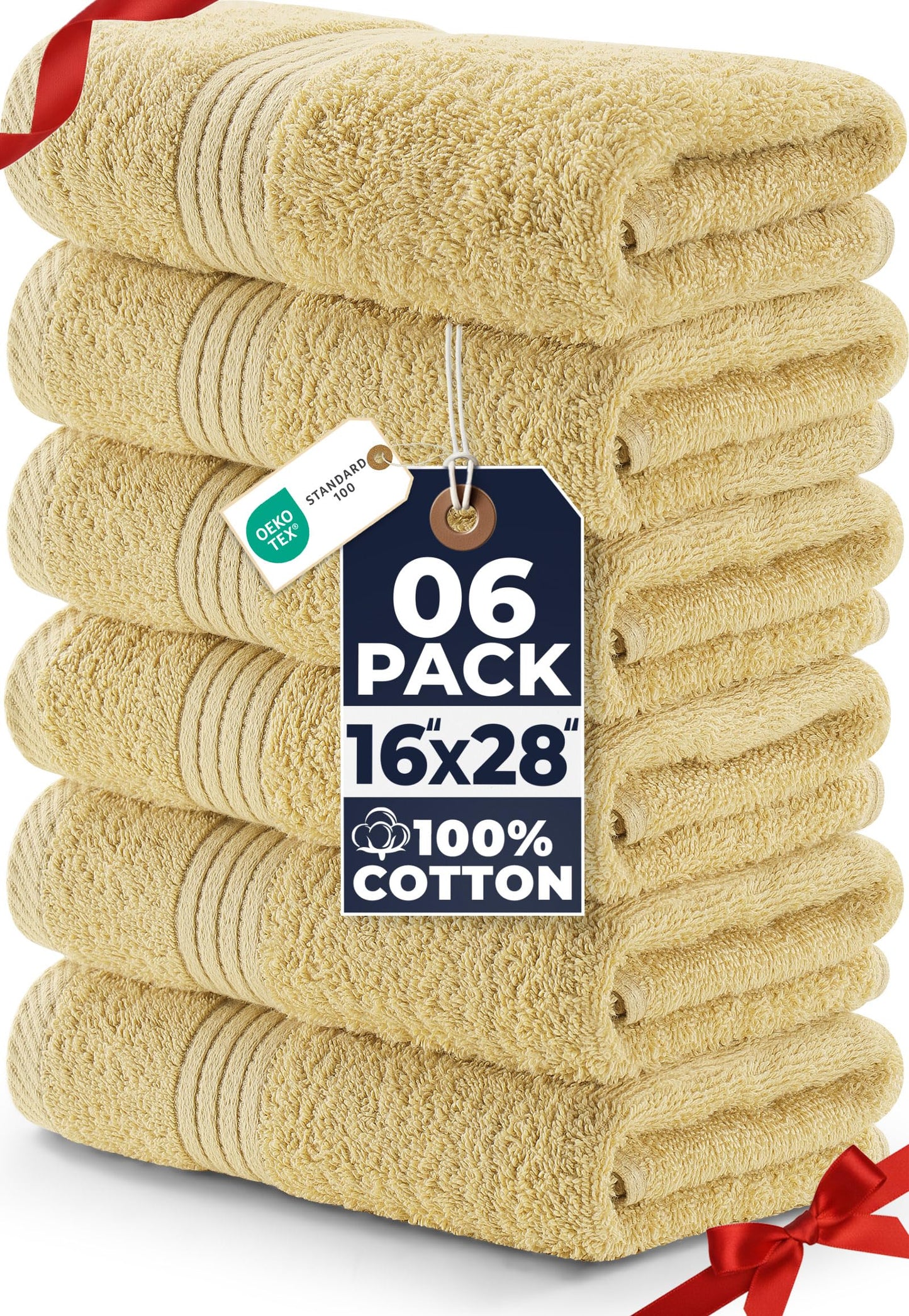 Utopia Towels Beige Thick Hand Towels - 100% Combed Ring Spun Cotton, Extra Large, 600 GSM, Ultra Soft & Highly Absorbent, Hotel & Spa Quality