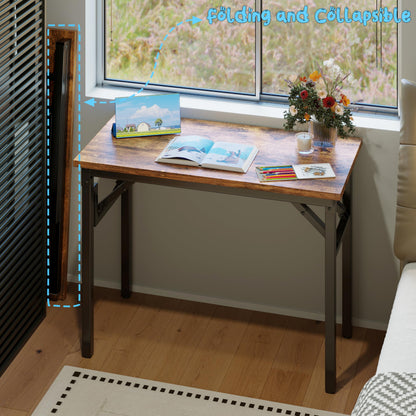 Xyphren Small Folding Desk, No Assembly- 80x40cm Folding Computer Desk, Perfect Office Desk for Small Spaces in Bedroom,Outside
