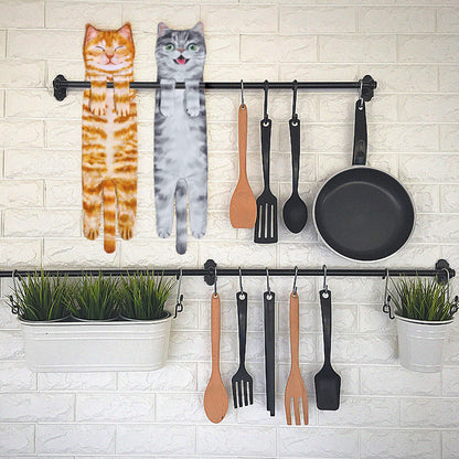 AGRIMONY Cat Funny Hand Towels - Cute Bathroom Kitchen Towels Cat Decor Decorative Hanging Face Towels Super Absorbent Soft-Valentine Christmas House