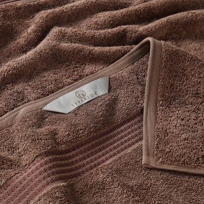 Superior, Cotton, Mocha, 6 Piece Towel Set