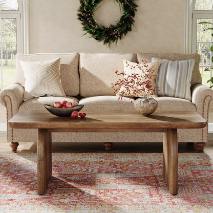 Tribesigns Rectangle Coffee Table, 47-Inch Wood Rectangular Living Room Table, Farmhouse Accent Center Table Low Cocktail Tea Table with Sturdy Base