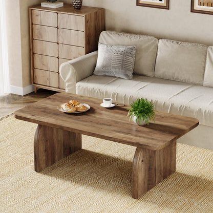 Tribesigns Rectangle Coffee Table, 47-Inch Wood Rectangular Living Room Table, Farmhouse Accent Center Table Low Cocktail Tea Table with Sturdy Base