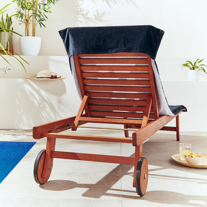 Catherine Lansfield Reserved Beach Sun Lounger Towel 78x200cm Black