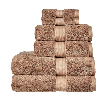 Christy Renaissance 6 Piece Towel Set | Mink Brown | 100% Egyptian Cotton Pile | Luxuriously Soft and Super Absorbent | 675 GSM