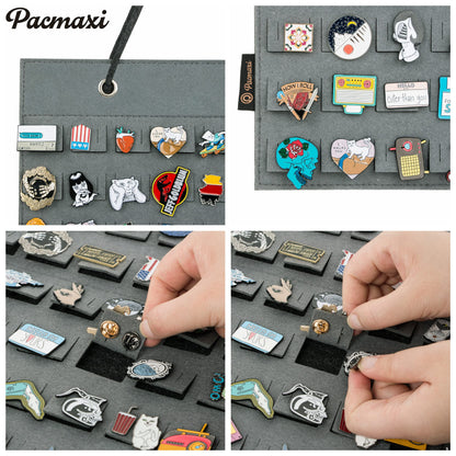 PACMAXI Hanging Brooch Pin Organizer, Display Pins Storage Case, Brooch Collection Storage Holder, Holds Up to 96 Pins.(Not Include Any Accessories)