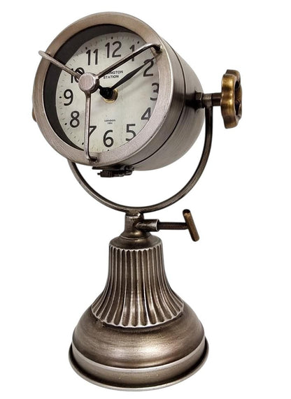 AcaciaHome Unique & Classic 31cm Silver Silent Sweep Mantel Clock – Modern Tabletop Timepiece with Sleek Metallic Finish & Quiet Movement for Home, Office, Bedroom or Any Interior Decor