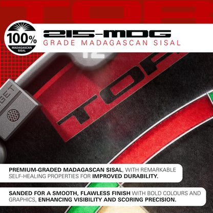 Target Darts TOR Dartboard, Steel Tip Dart Board | Competition Standard Steel Tip Dartboards with Fixing Kit, Modern Rotational Number Ring, Premium