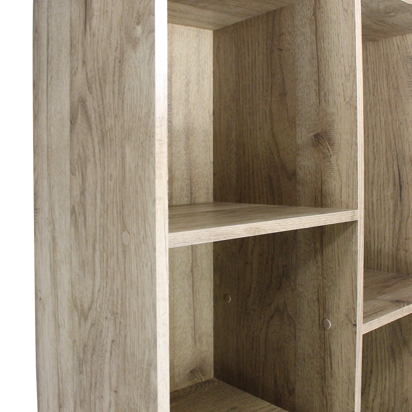 Iris Ohyama Wooden Cube Bookshelf, 5 Tier, 60cm wide, Ash Brown, Multipurpose, Modular, Open Display, For Living Room, Home Office, Bedroom