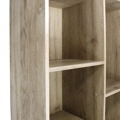 Iris Ohyama Wooden Cube Bookshelf, 5 Tier, 60cm wide, Ash Brown, Multipurpose, Modular, Open Display, For Living Room, Home Office, Bedroom