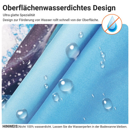 Lerores Shower Curtain 220 x 180 cm, Gravel Desert Anti-Mould Textile, Weighted Hem, Water-Repellent