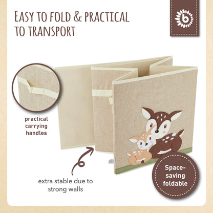 BIECO Kids Deer Storage Box | Children's Room Storage | Kallax Shelf Insert, Foldable Toy Box, Baby Basket, Toy Chest, Children's Room