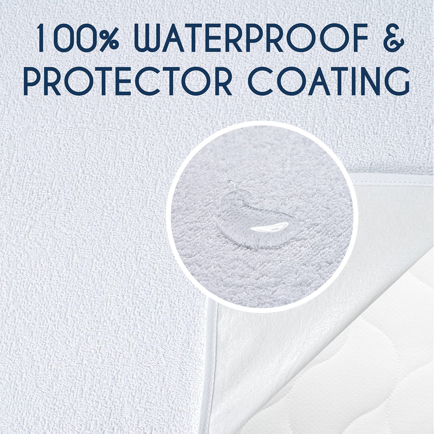 Dreamzie Mattress Protector Waterproof with 4 Elastic Corners - Made in EU - OEKO-TEX® Certified- For Mattress 80 x 200 cm