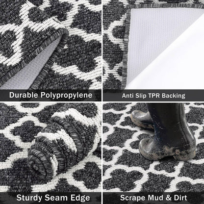 SHACOS Extra Long Hallway Runner Rug 60 x 240 cm Non Slip Carpet Runner Rug Black Hallway Runner Long Narrow Rug Washable Runner Rug for Hallway,