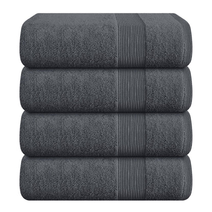 Elvana Home 4 Pack Bath Towel Set 27x54, 100% Ring Spun Cotton, Ultra Soft Highly Absorbent Machine Washable Hotel Spa Quality Bath Towels for