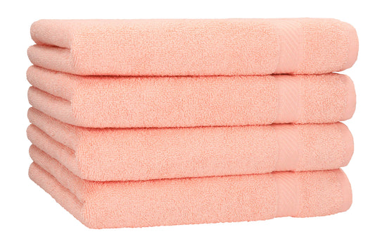 Betz 4 pieces shower towels set PALERMO size 70x140 cm 100% cotton bath towel shower towel sports towel color apricot