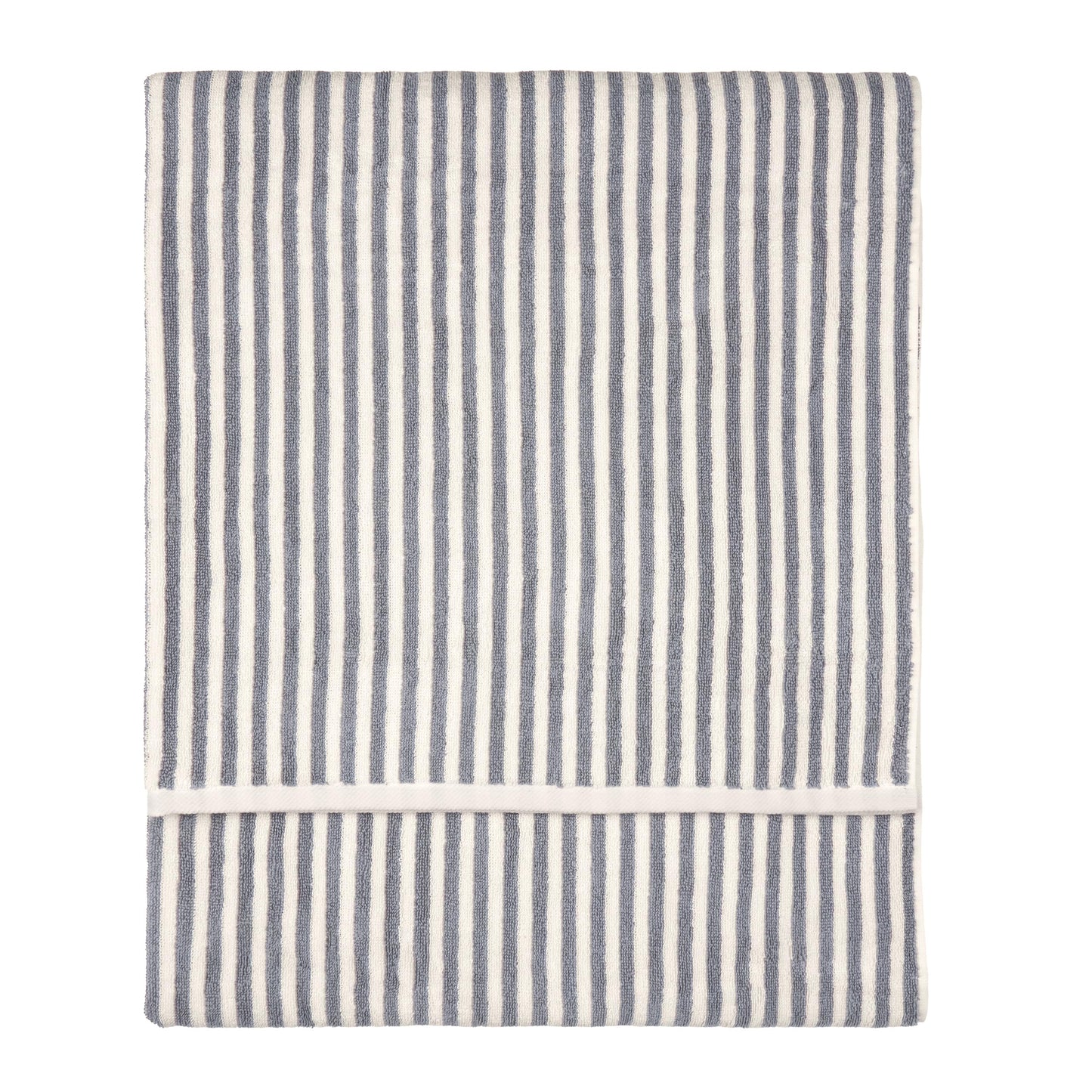 Yard Hebden Striped Cotton Terry XL Bath Sheet (Grey, 100 x 180 cm)