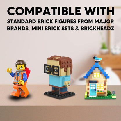Tapeera 3-Pack Minifigure Display Shelves Compatible with LEGO, Acrylic Floating Shelf with Baseplate Studs