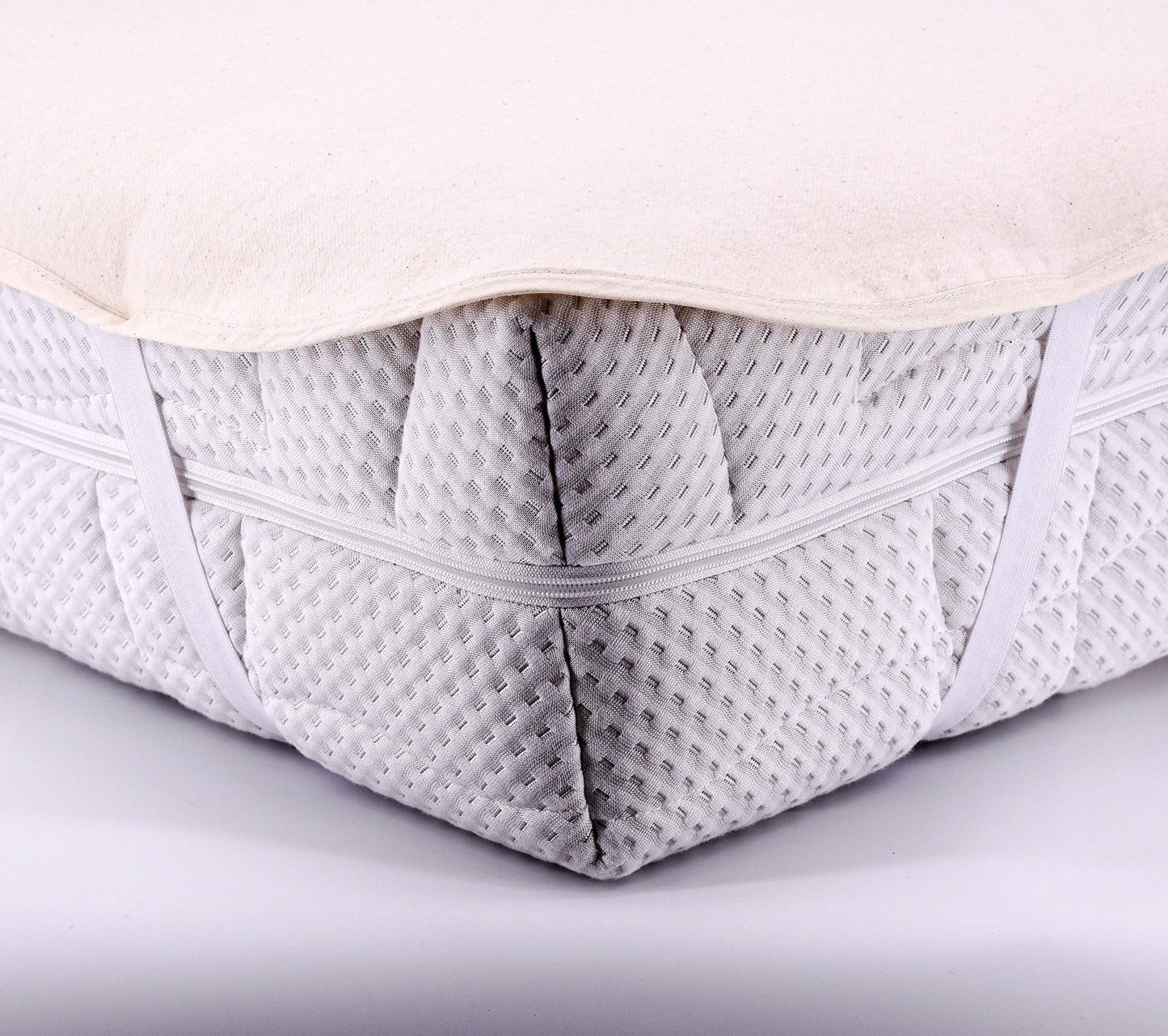 Setex kalmuck mattress protector, corner rubber, 100% cotton, classic, raw white, 2107, Cotton, natural, 100 x 200 cm