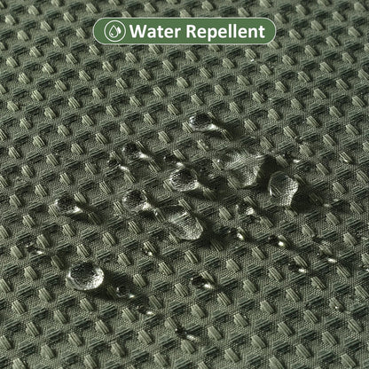 FY&XZH Heavy-Duty Waffle Weave Shower Curtain with Stainless Steel Hooks, Thick Fabric for Bathroom, Hotel, Spa & Salon-153 x 183cm (Green)
