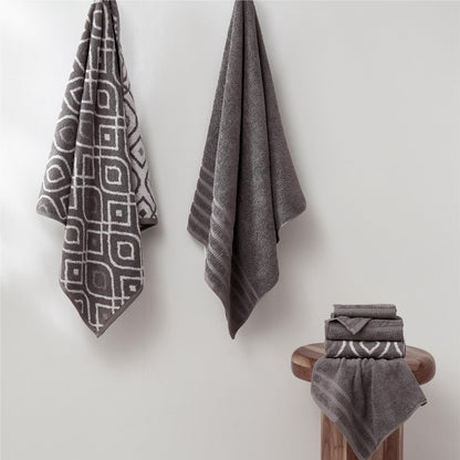 Amrapur Pacific Coast Textiles 6 Pc Yarn Dyed Towel Oxford Ash Grey, 6-Piece