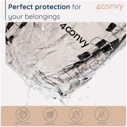 4CONVY Vacuum Storage Bags for Clothes, Comforters, and Bedding - Reusable Vacuum Bags - 10 Pieces Vacuum Storage Bags - Space-Saving Bags