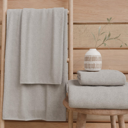 PETTI Artigiani Italiani - 100% Cotton Terry Bath Towels, 3+3 Towel Set, 6 Pieces, 3 Face Towels and 3 Hand Towels, Light Grey Towels