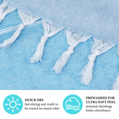 OJMHD 6 Pack Hammam Beach Towels, 180 x 90 cm Turkish Bath Towels Bulk