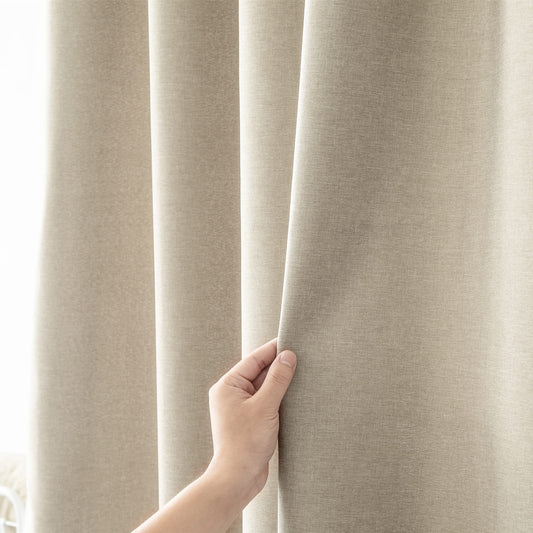 YEVDA Top Linen Fabric Shower Curtain 240 x 200 cm Waterproof Anti-Mould for Bathroom Light Coffee 240 x 200 cm