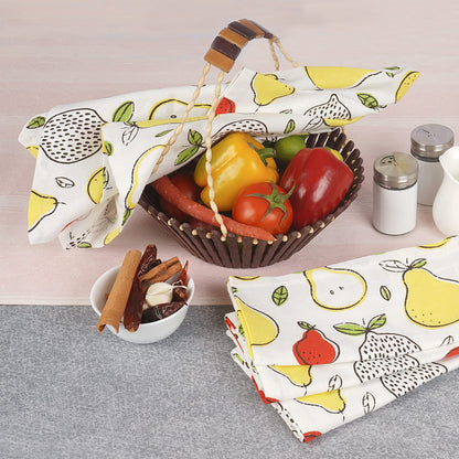 FINGERCRAFT Kitchen Dish Towels, 100% Natural Cotton, Set of 6 Multi-Purpose Kitchen Towels, Very Soft, Highly Absorbent