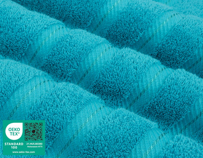American Soft Linen Premium 3 Piece Towel Set, 1 Bath Towel, 1 Hand Towel, 1 Wipe, 100% Cotton Turkish Towels, Aqua Blue Towel Set