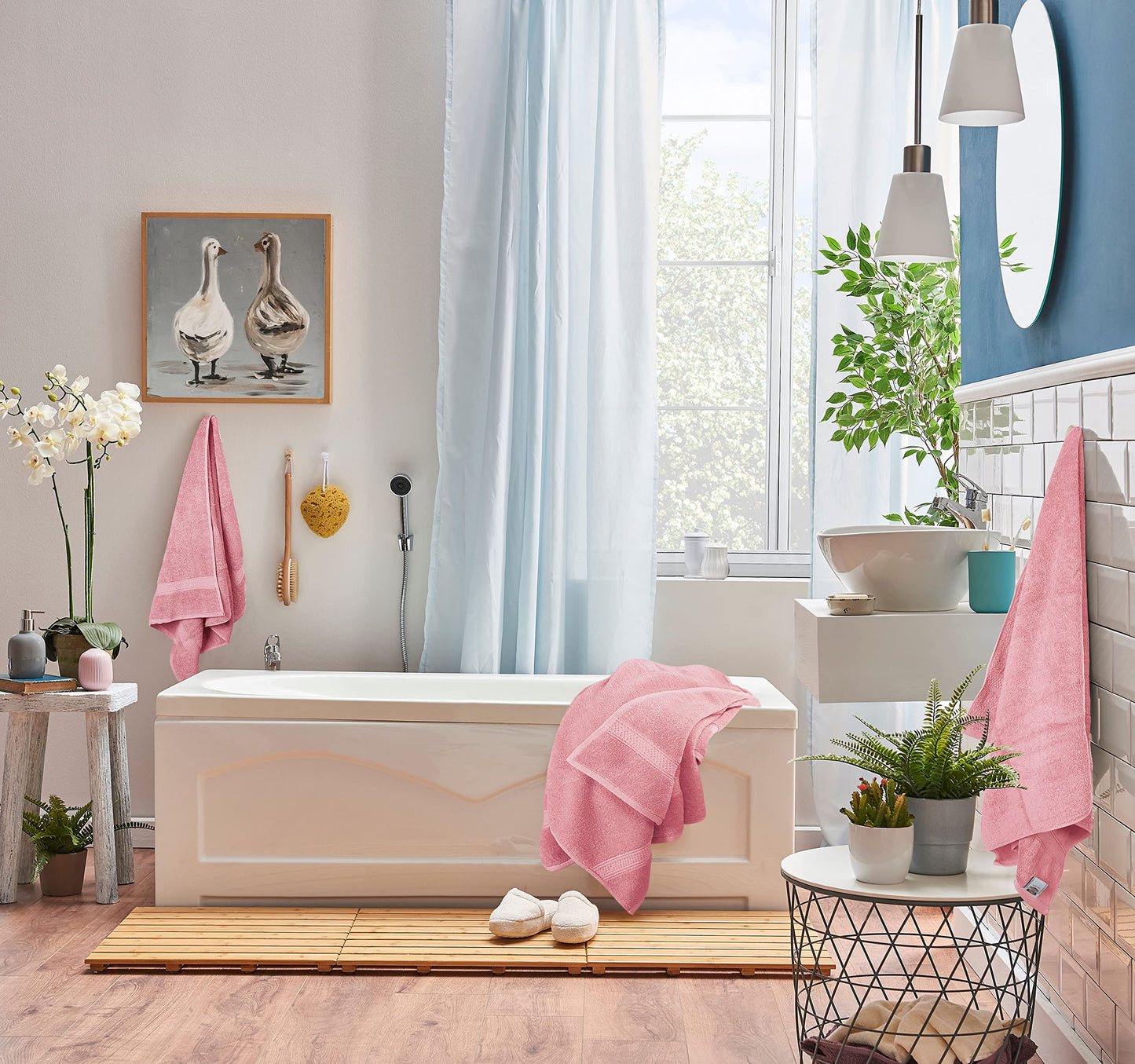 Utopia Towels 8 Piece Towel Set - 2 Bath Towels, 2 Hand Towels and 4 Washcloths Cotton Hotel Quality Super Soft and Highly Absorbent (Dusty Pink)