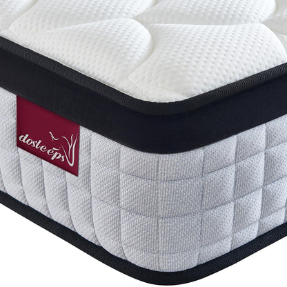 dosleeps Small Double Mattress 4FT,10 Inch Extra Thick 9-Zone Orthopedic Mattress with Memory Foam & Pocket Springs and 3D Breathable Fabric- Motion