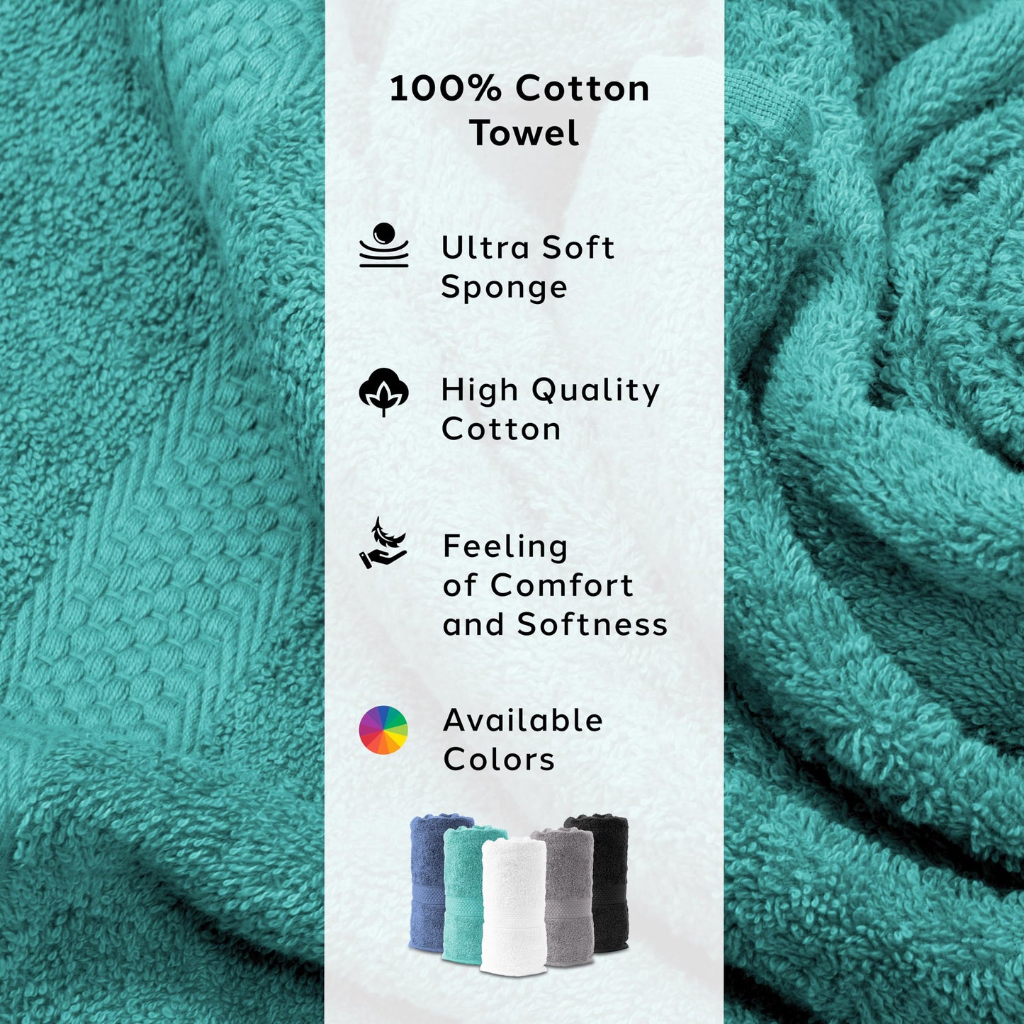 Caleffi Set of 6 Bath Towels with Guest – Consisting of 3 x Face Towel 55 x 100 cm + 3 x Bidet Towel 40 x 60 cm