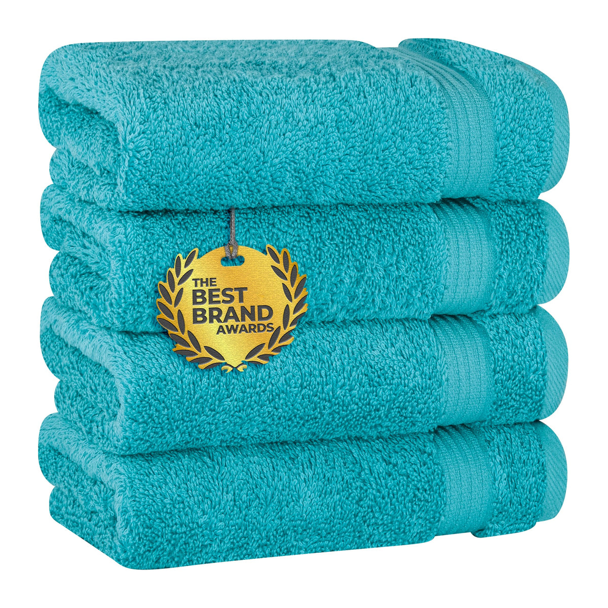 Cotton Paradise Hand Towels for Bathroom, 100% Cotton Turkish 4 Piece Hand Towel Set, Soft Absorbent Face Towels Clearance Set, Aqua Blue Hand Towels