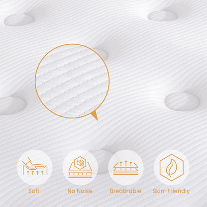 TeQsli Small Double Mattress 4FT Memory Foam Spring Hybrid Mattress 18CM