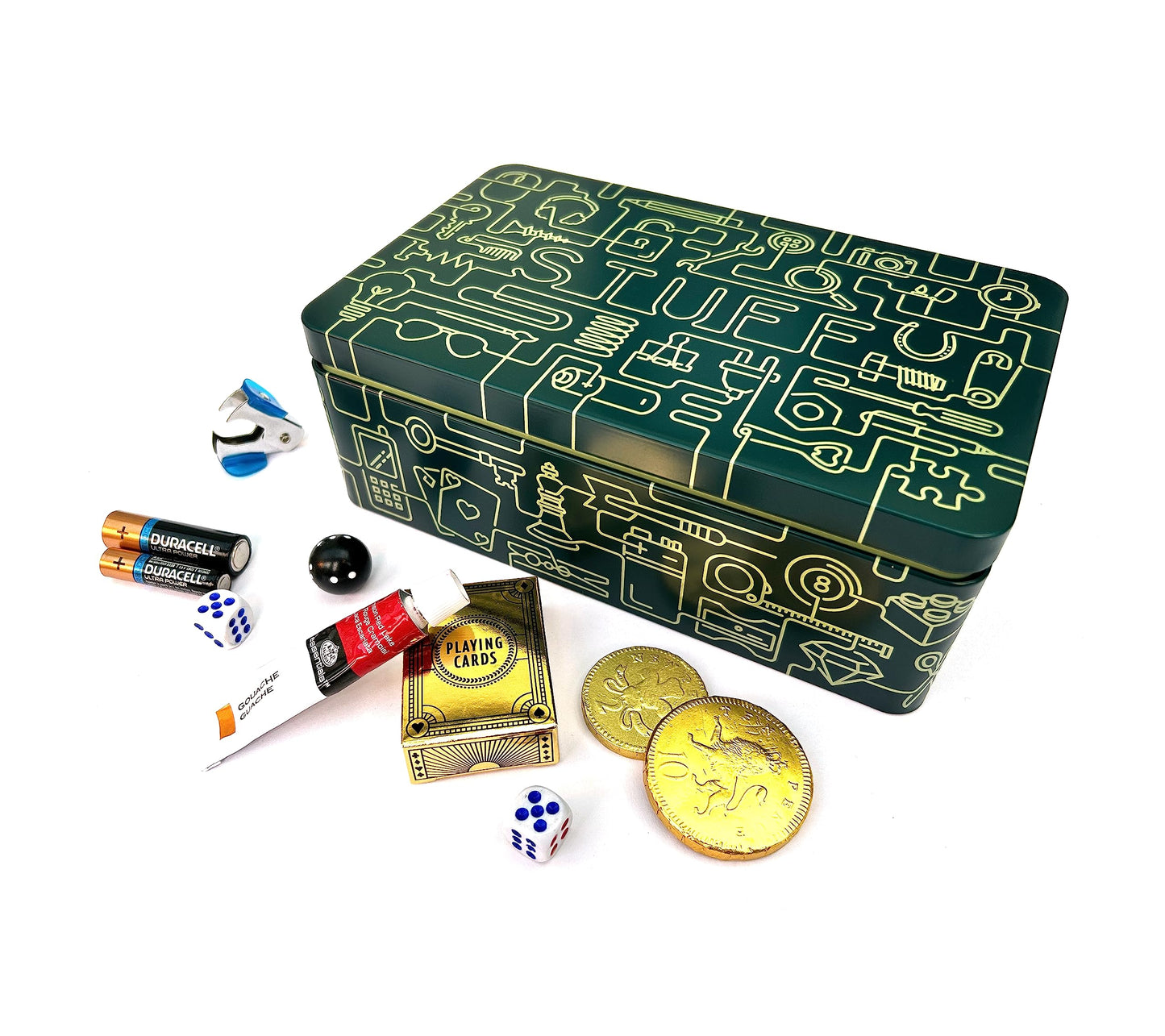 TINIT Stuff Tin - Man Tin Miscellaneous Storage Box (Navy/Orange)
