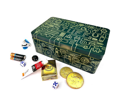 TINIT Stuff Tin - Man Tin Miscellaneous Storage Box (Navy/Orange)