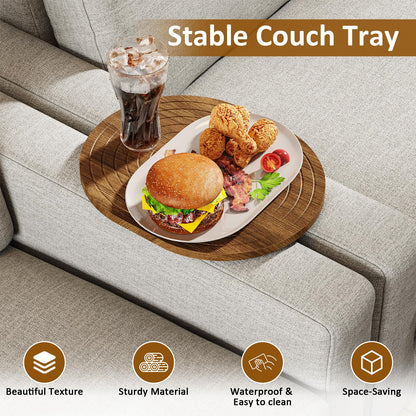 Asgolion Sofa Tray, 40 x 32 cm, Insert & Flat Sofa Organiser, Walnut