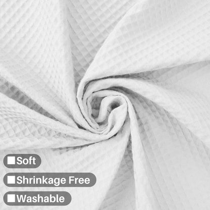 Barossa Design Cotton Blend Shower Curtain Extra Wide 108 Inch - Honeycomb Waffle Weave, Hotel Luxury & Spa, Heavy Weight Fabric, Washable - White