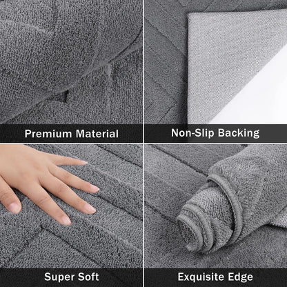 SHACOS Washable Rug for Living Room 160 x 230 cm Large Rug Modern Grey Area Rug for living room, Bedroom, Non-Slip Rug, Ultra Soft Shaggy Floor