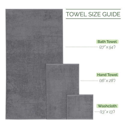 Elegant Comfort 4 Lines Viscose Stripe 6-Piece Premium Towel Set - 100% Turkish Cotton High Absorbent Luxury Bathroom Towels – Includes 2 Washcloths