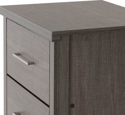 Seconique Lisbon 5 Drawer Narrow Chest in Black Wood Grain