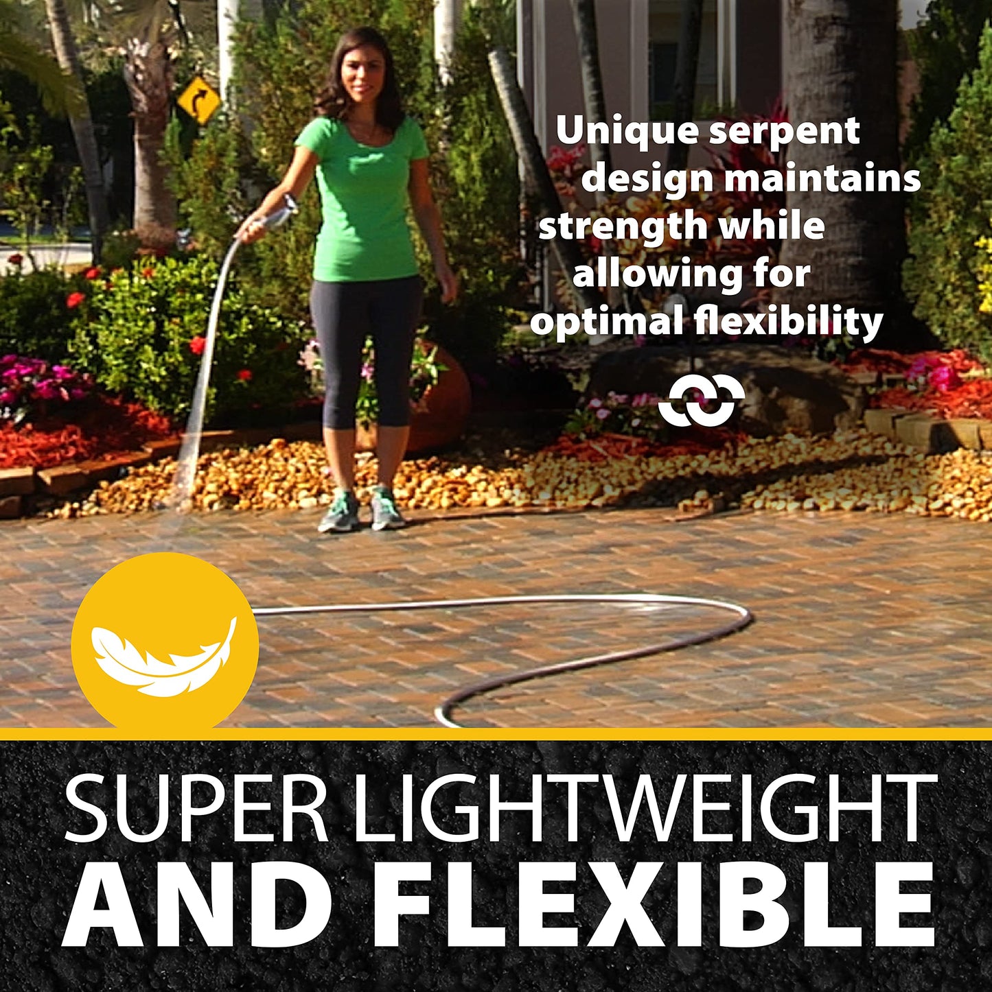 BIONIC STEEL 75FT Garden Hose, 304 Stainless Steel Metal Water Hose 75Ft, Flexible Hose, Kink Free, Ultra Lightweight and Durable, Crush Resistant,