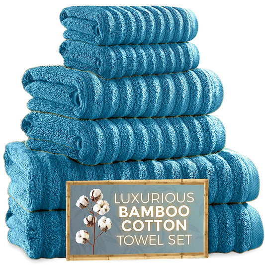 Towelogy? Luxury Towel Bale Set | Premium Blend of 60% Bamboo and 40% Cotton | 2x Bath Towel, 2x Hand Towels, 2x Face Cloths | Super Soft and Quick