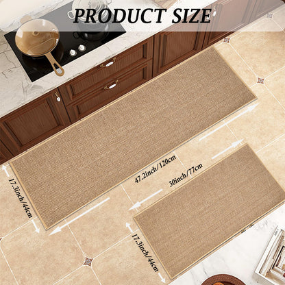 Artnice Kitchen Rug Mat Sets Non Slip Washable, Absorbent Floor Mats for Kitchen, Runner Rugs Set for Kitchen, Hallway, Dining Room, 44x77cm+44x120cm,