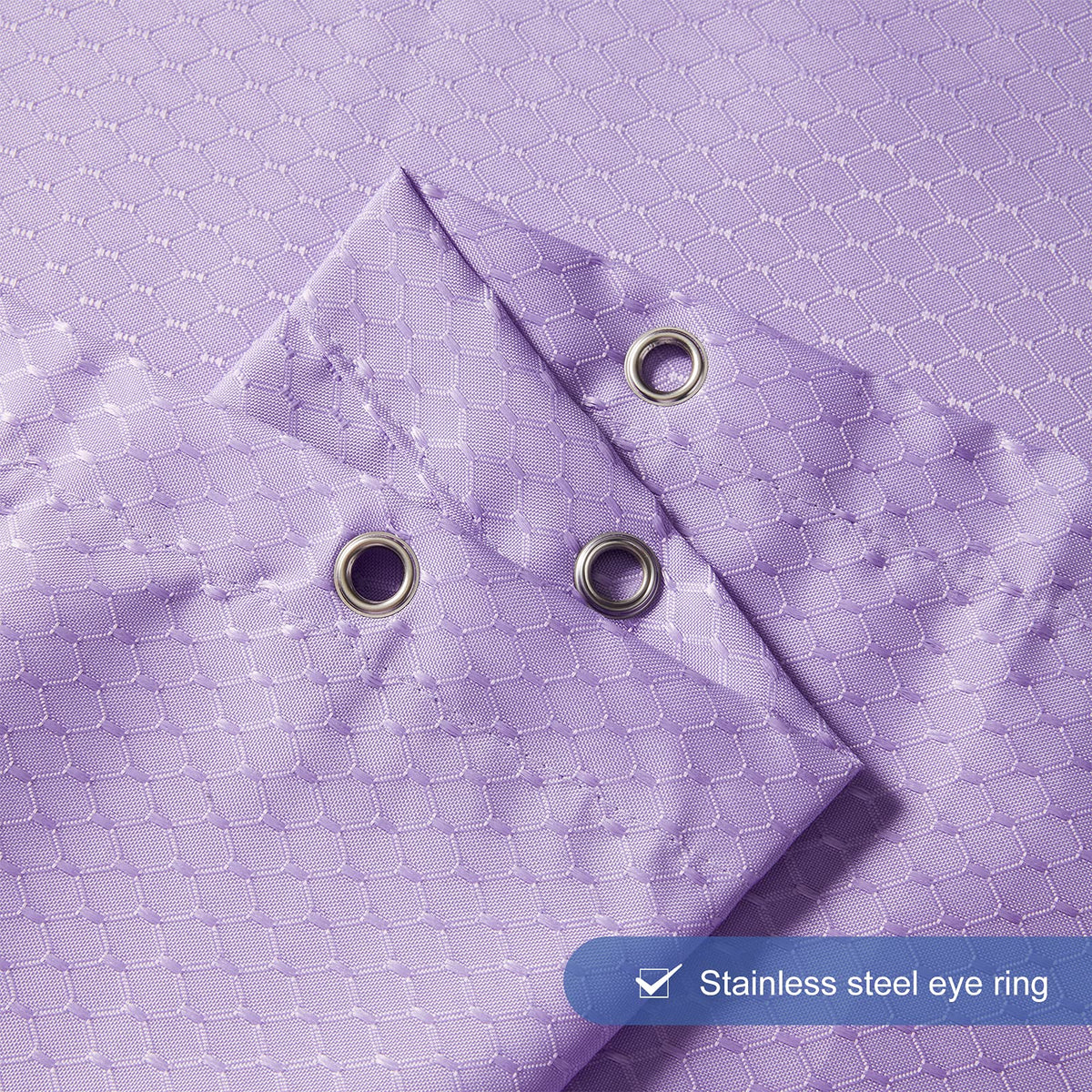 Furlinic Shower Curtain Mould Proof Resistantand Waterproof Bath Curtains Purple Waffle Polyester Fabric Washable for Wet Room with Hooks 47x78 Inch.
